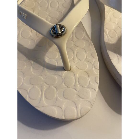 Coach Flip Flop Slide Womens Logo Sandal Abbigail Size 9B Beach Shoe Vacation - Picture 5 of 5